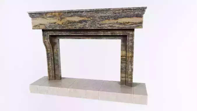 floor Fireplace Low-poly 3D model