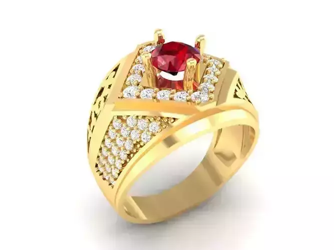 Luxury Diamond Cross Crown Men Ring 574