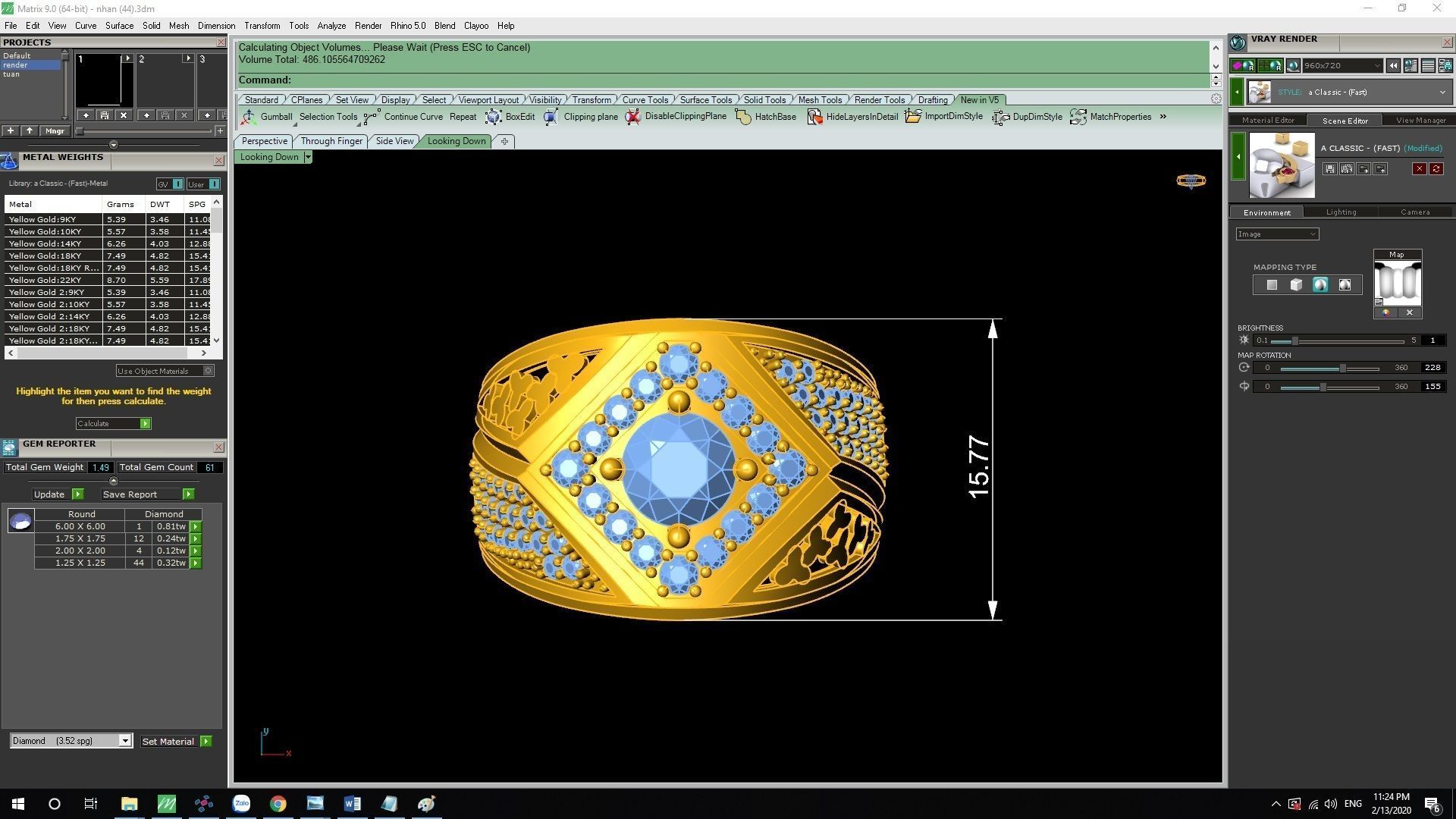 Luxury Diamond Cross Crown Men Ring 574 3D print model_6