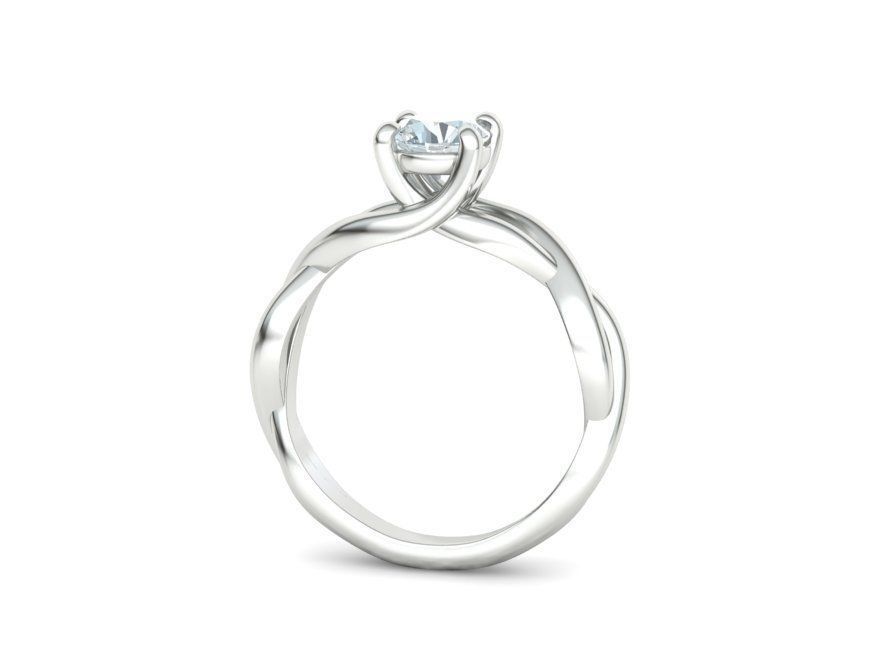 Classic Engagement Ring Solitaire Crossover Ring 3dmodel 3D print model_12