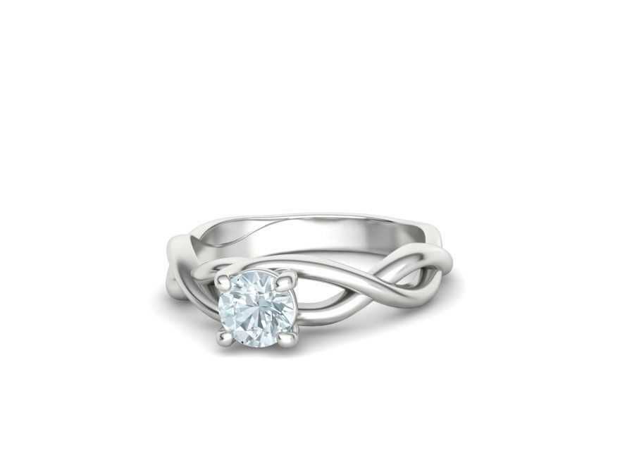 Classic Engagement Ring Solitaire Crossover Ring 3dmodel 3D print model_9