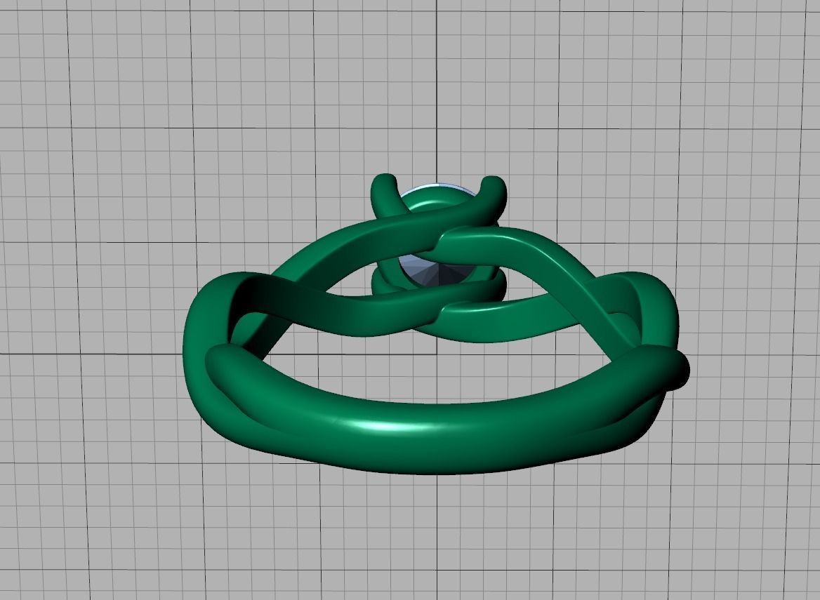 Classic Engagement Ring Solitaire Crossover Ring 3dmodel 3D print model_23