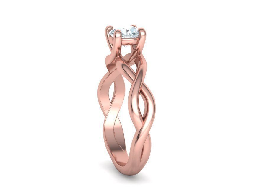 Classic Engagement Ring Solitaire Crossover Ring 3dmodel 3D print model_27