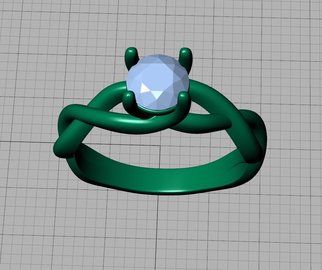 Classic Engagement Ring Solitaire Crossover Ring 3dmodel 3D print model_20