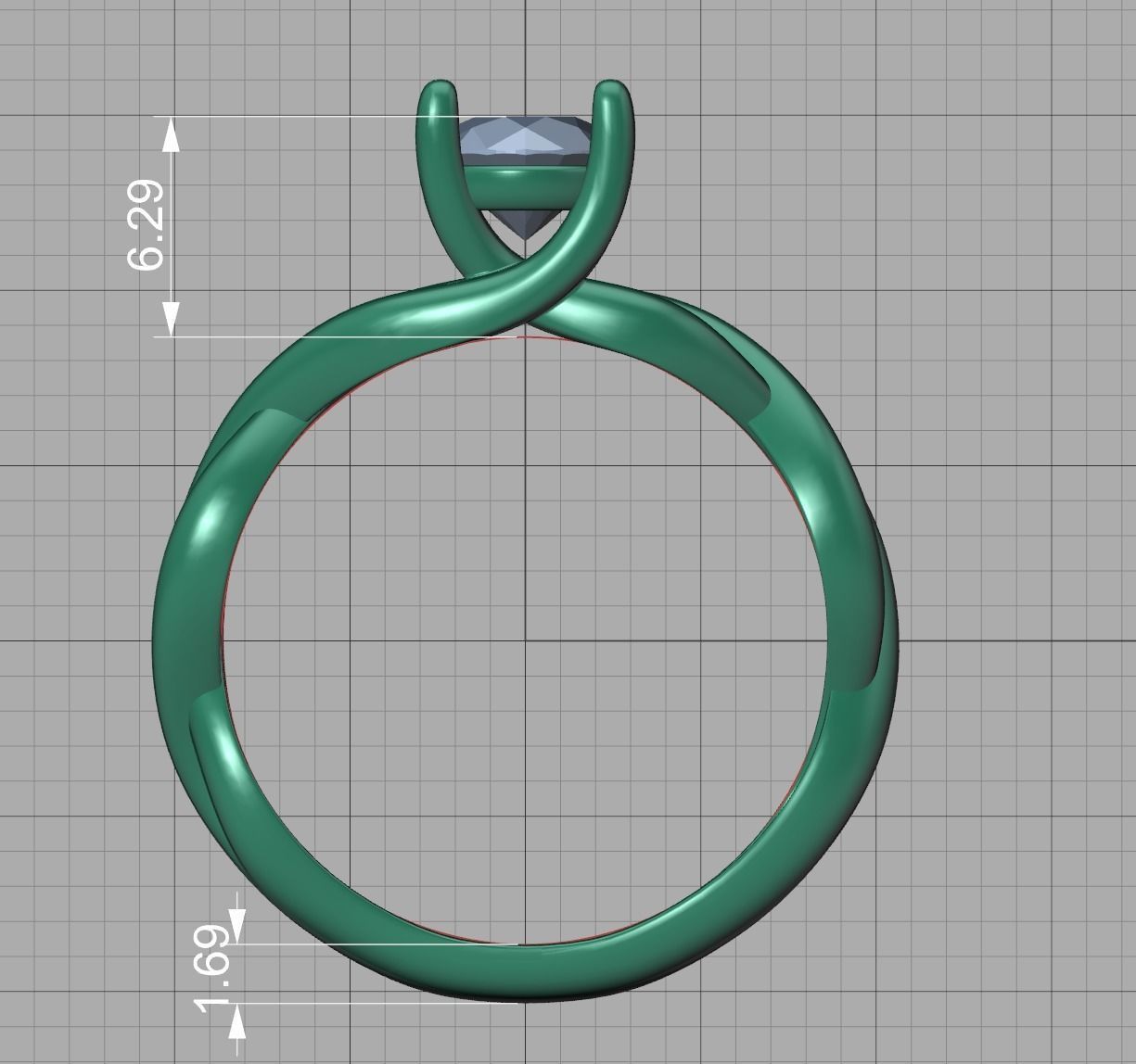 Classic Engagement Ring Solitaire Crossover Ring 3dmodel 3D print model_16