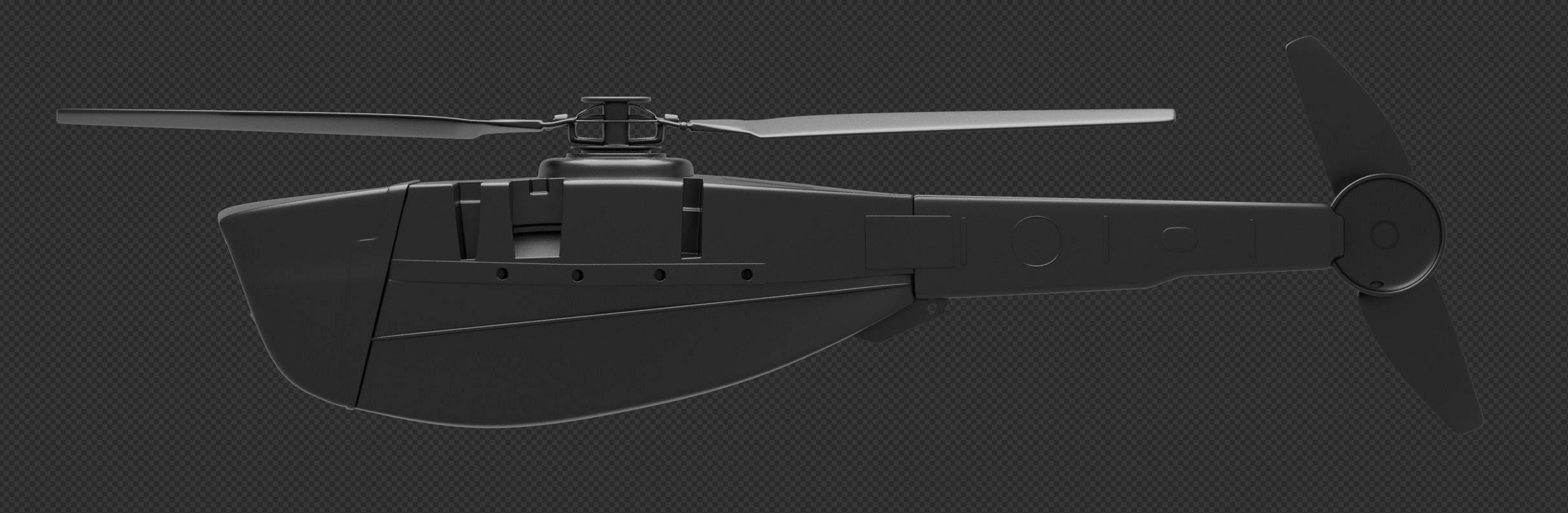 Black Hornet mini drone 3D model_3