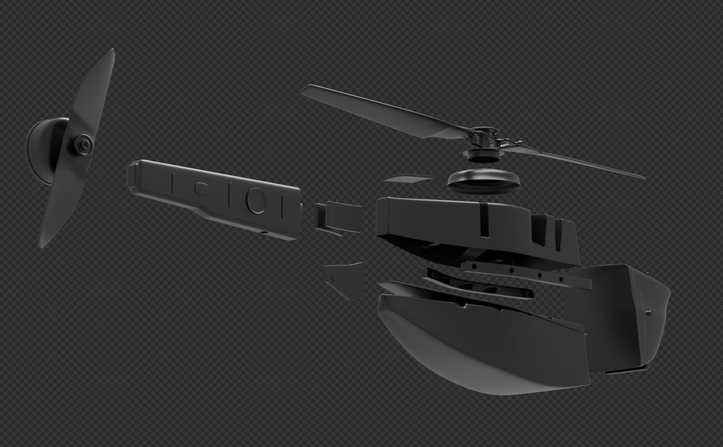 Black Hornet mini drone 3D model_18