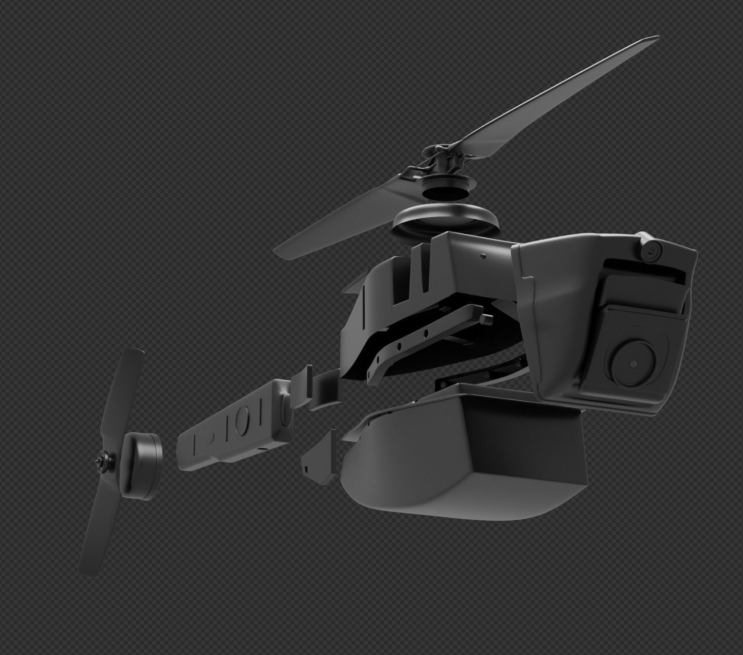 Black Hornet mini drone 3D model_14