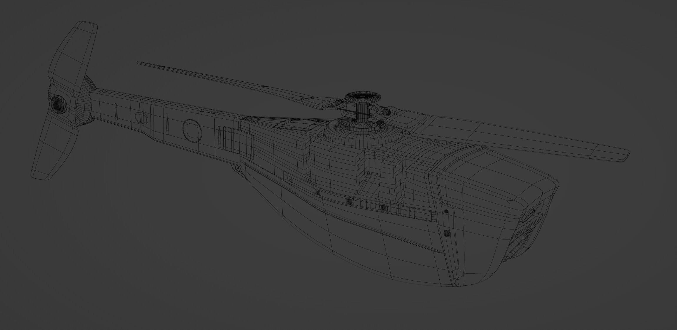 Black Hornet mini drone 3D model_1