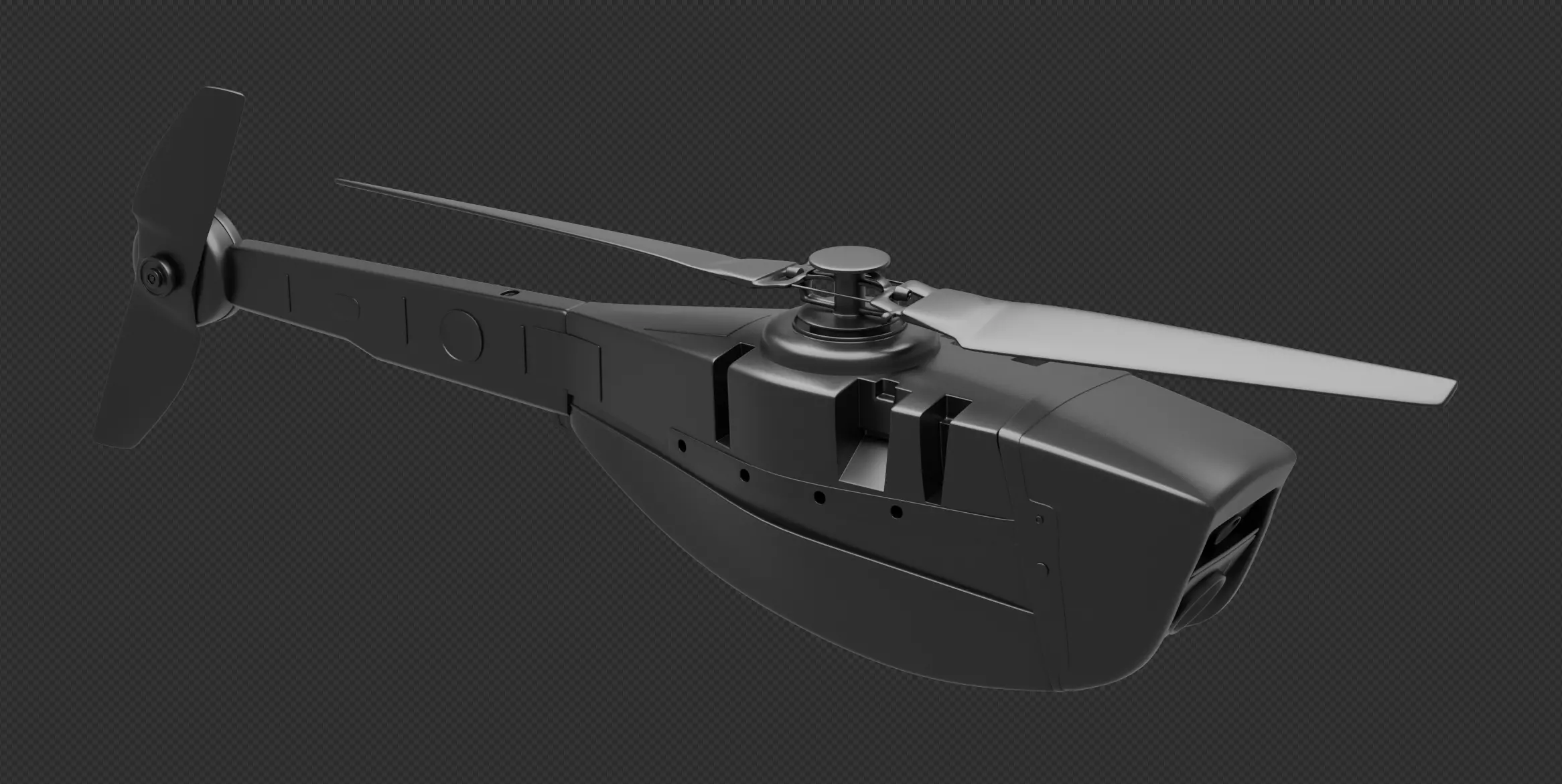 Black Hornet mini drone 3D model_0