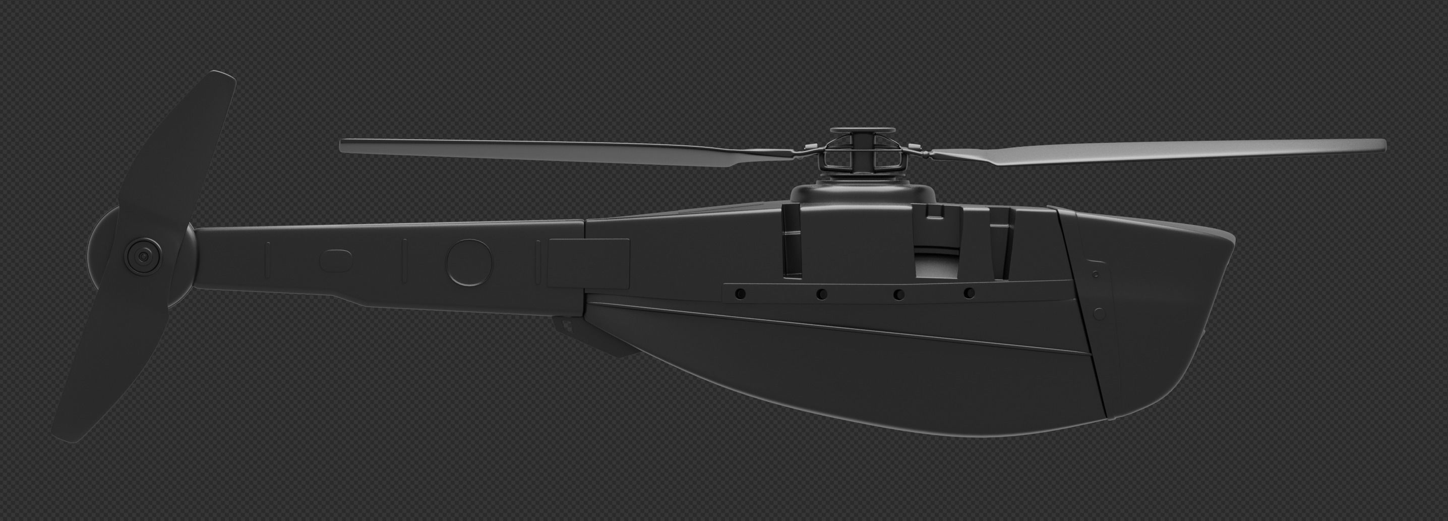 Black Hornet mini drone 3D model_2