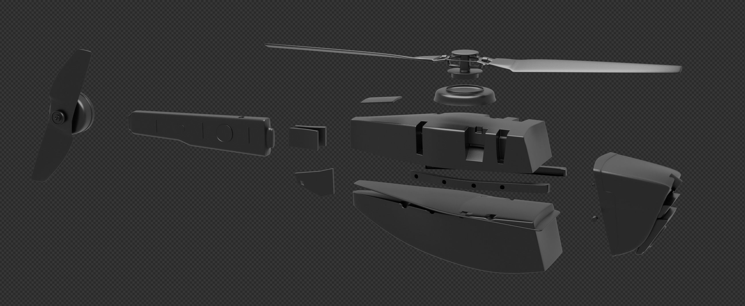 Black Hornet mini drone 3D model_15