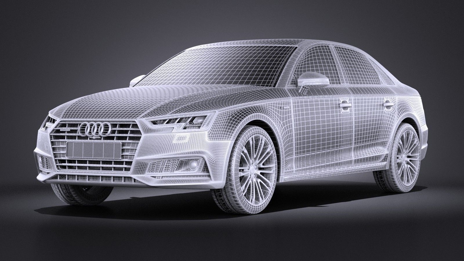 Audi A4 S-Line Sedan 2016 VRAY 3D model_8