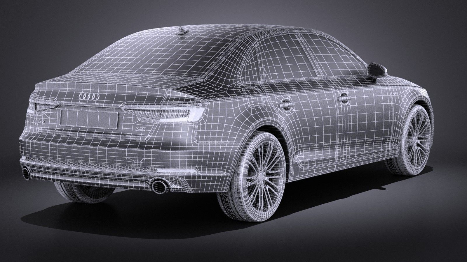 Audi A4 S-Line Sedan 2016 VRAY 3D model_11