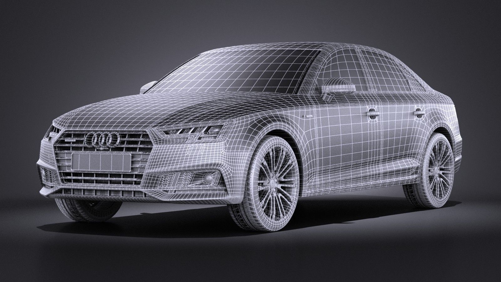 Audi A4 S-Line Sedan 2016 VRAY 3D model_10