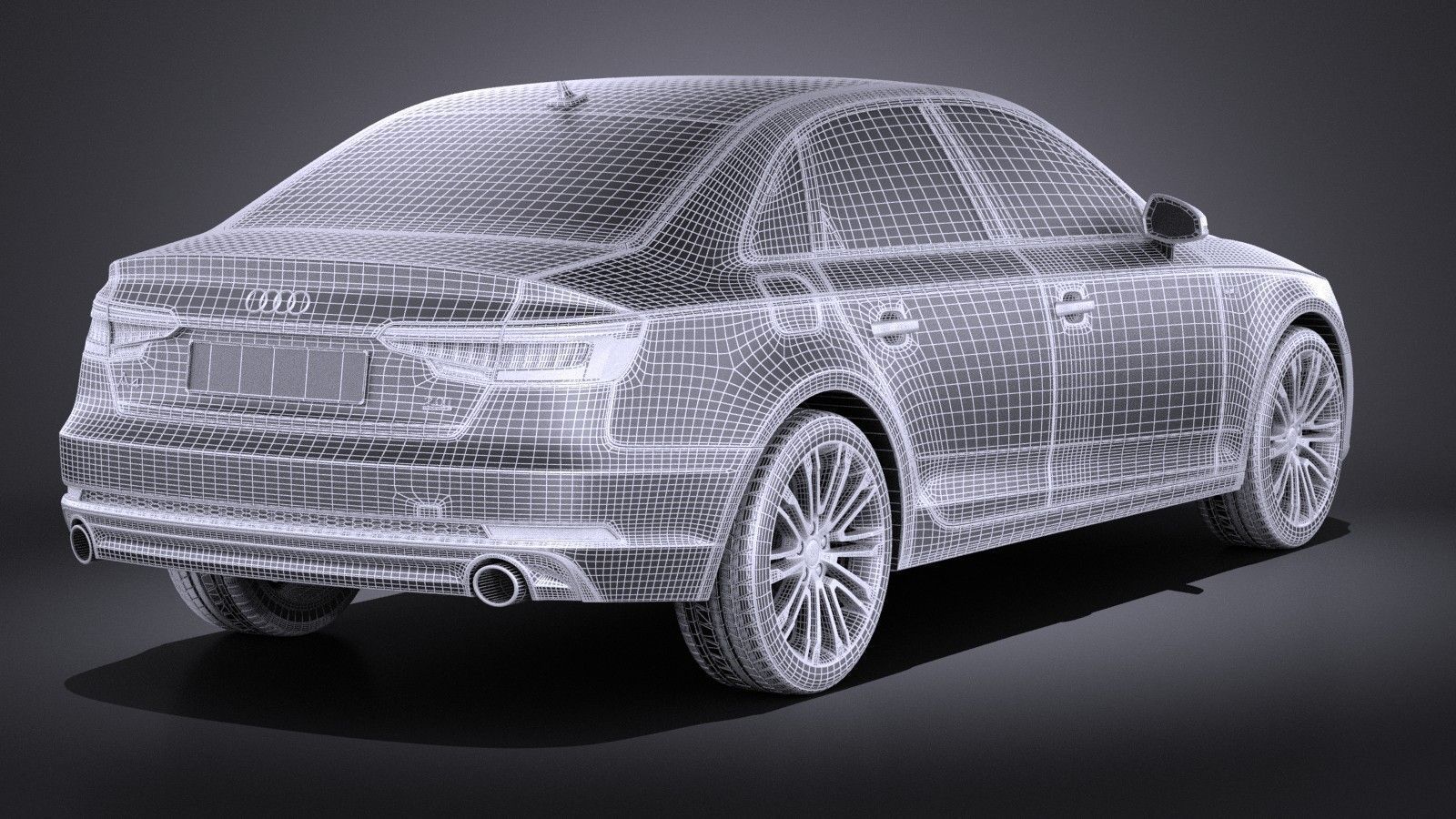 Audi A4 S-Line Sedan 2016 VRAY 3D model_9