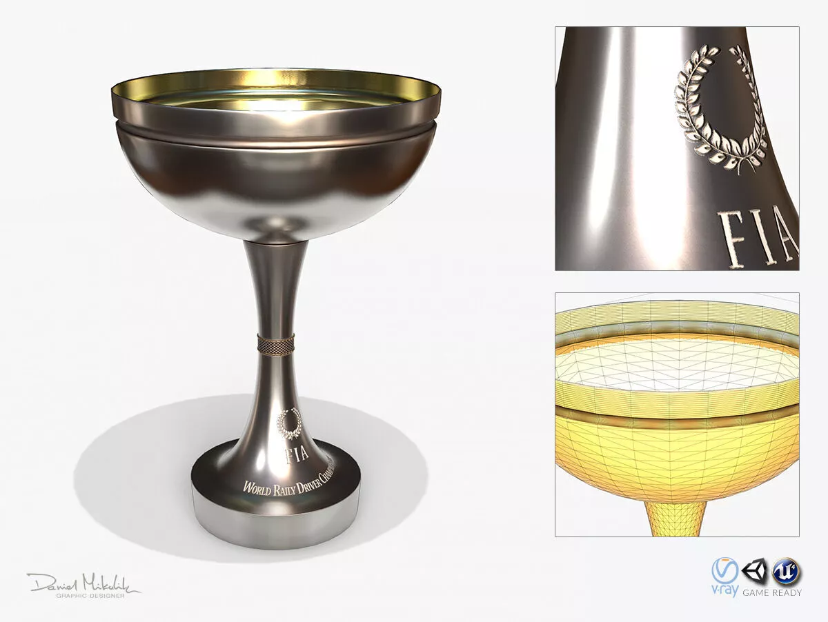 WRC Trophy Cup PBR 3D model