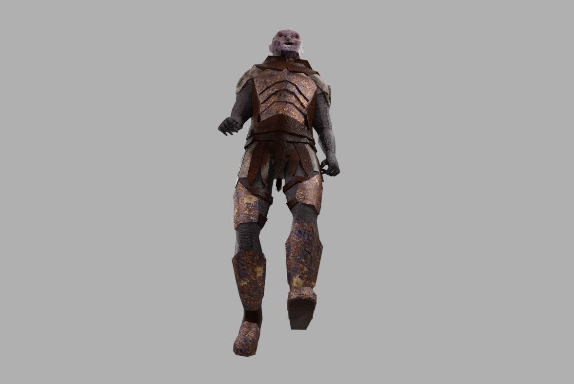 Orc Animated compatible with Mixamo Low-poly 3D model_3