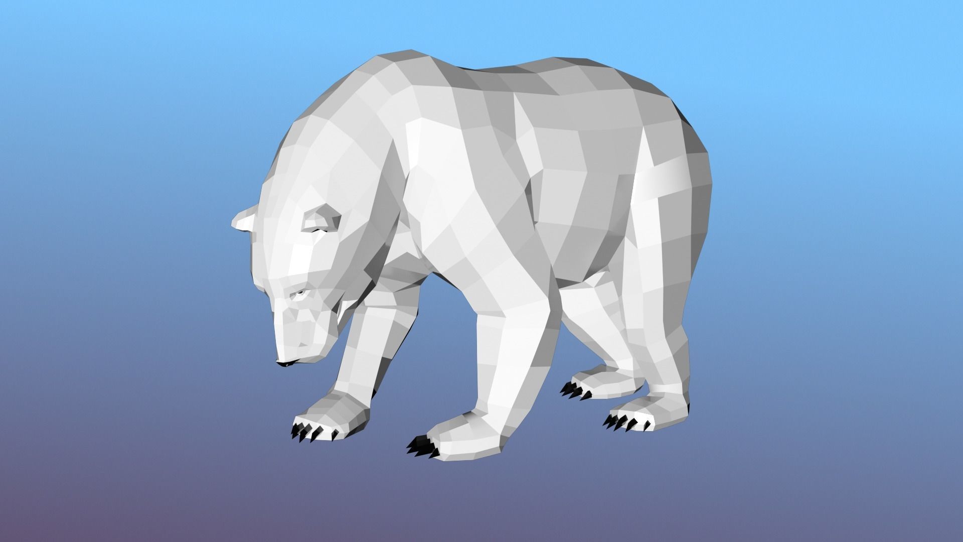 White bear Low Polygon Animal Arctic sea ocean Low-poly 3D model Low-poly 3D model_18