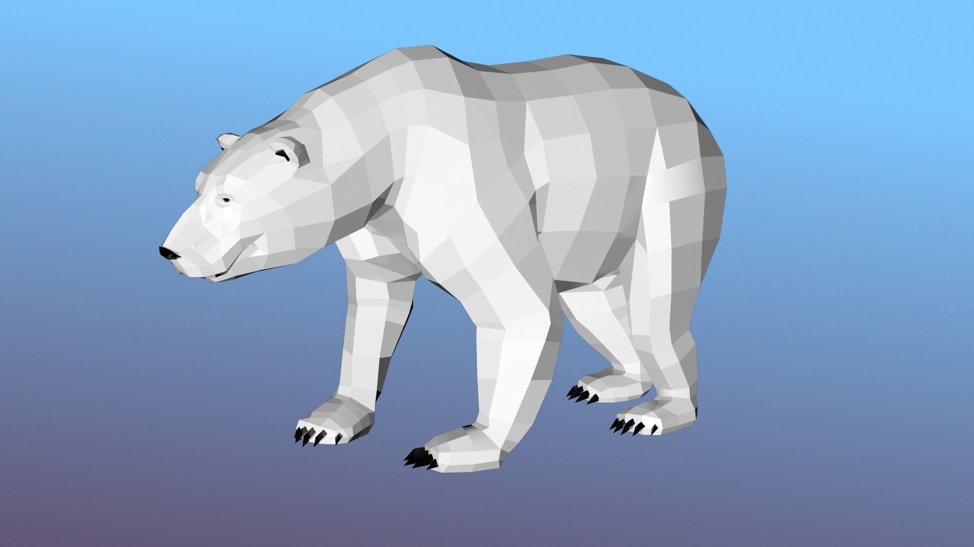 White bear Low Polygon Animal Arctic sea ocean Low-poly 3D model Low-poly 3D model_21