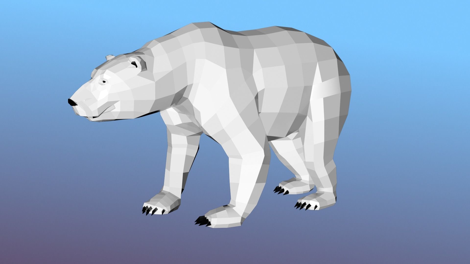 White bear Low Polygon Animal Arctic sea ocean Low-poly 3D model Low-poly 3D model_22