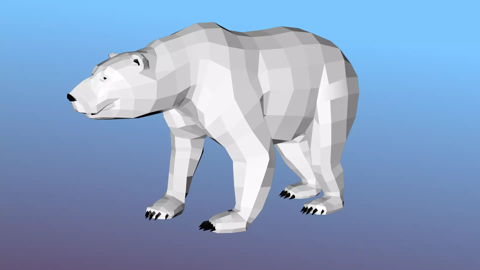 White bear Low Polygon Animal Arctic sea ocean Low-poly 3D model Low-poly 3D model_0