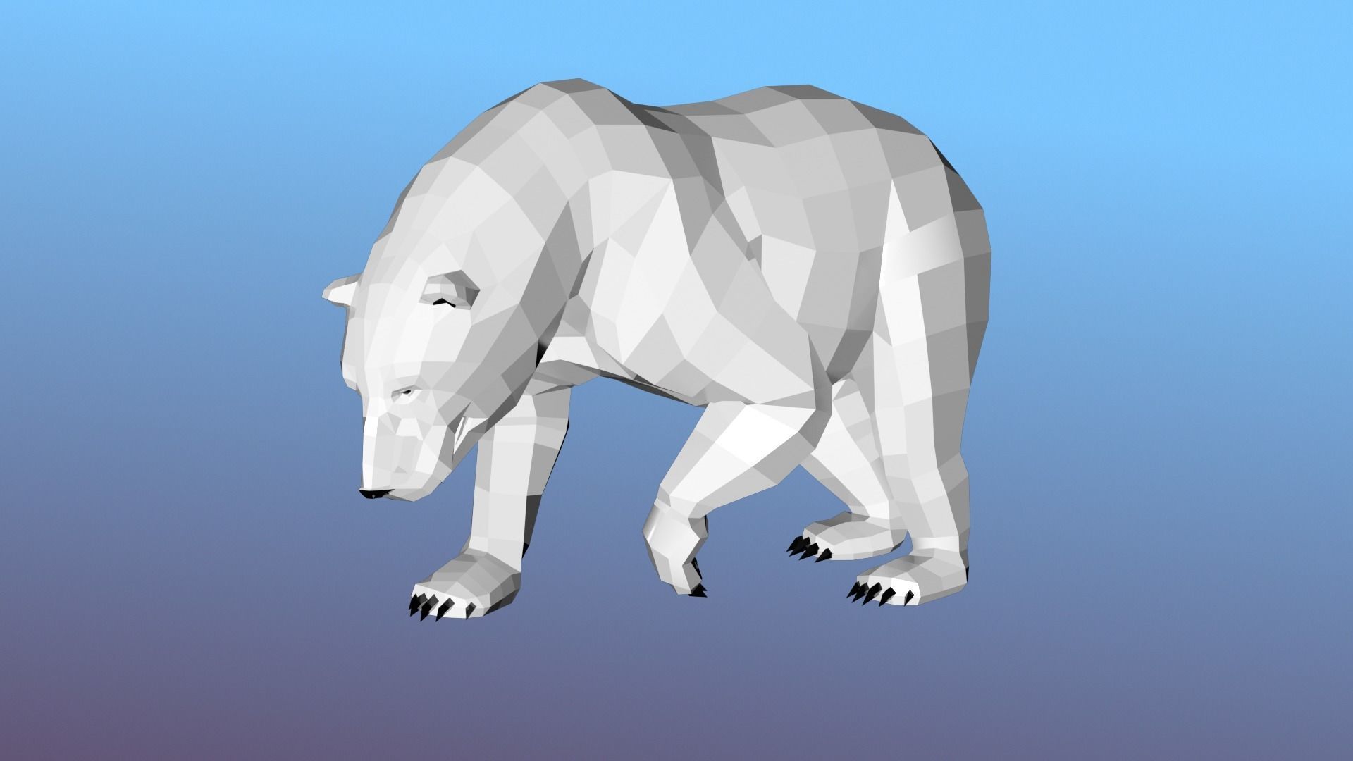 White bear Low Polygon Animal Arctic sea ocean Low-poly 3D model Low-poly 3D model_15
