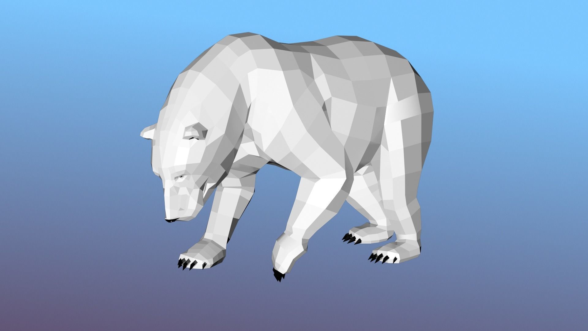 White bear Low Polygon Animal Arctic sea ocean Low-poly 3D model Low-poly 3D model_17