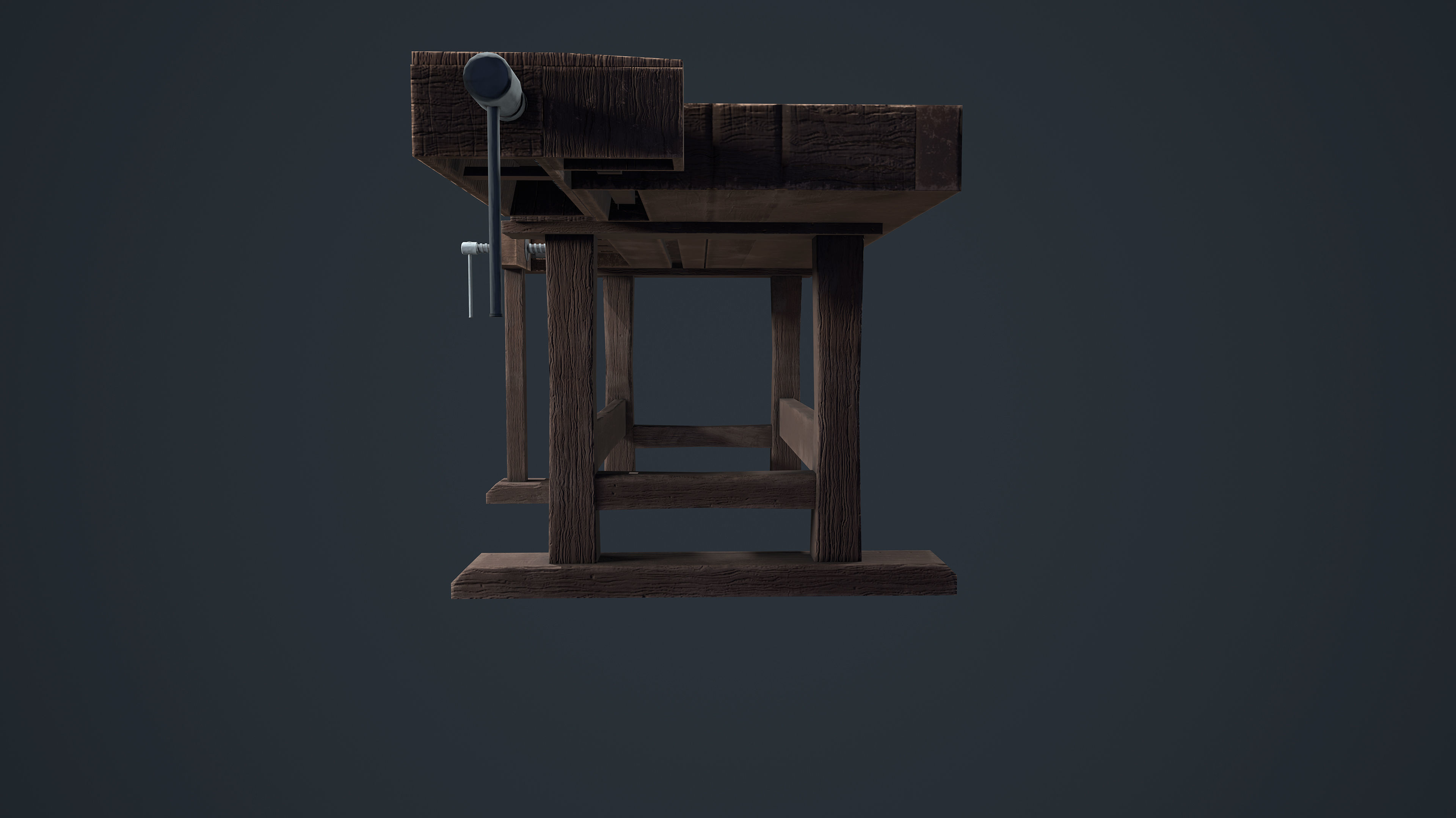 Workbench table Low-poly 3D model_9