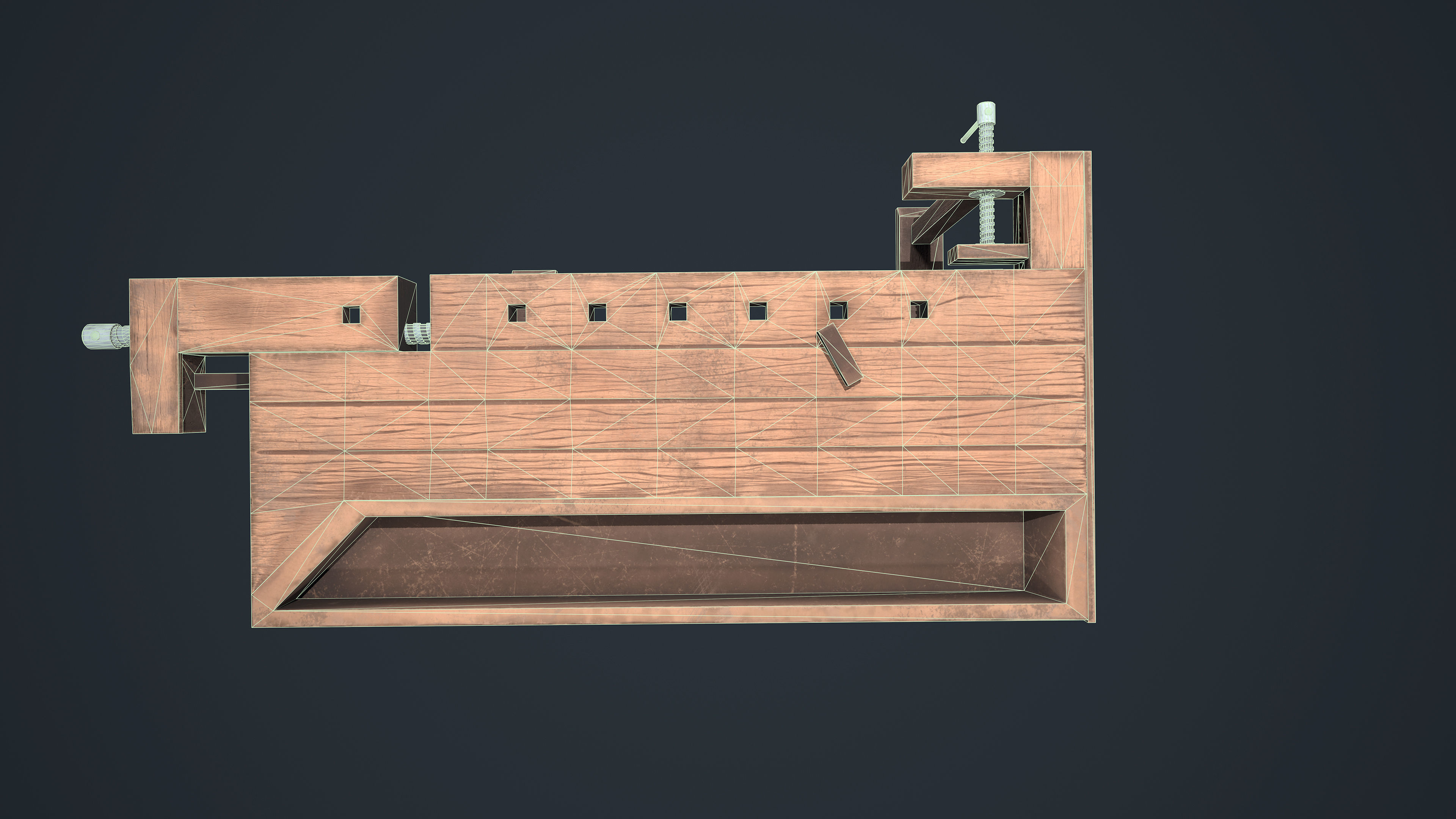 Workbench table Low-poly 3D model_14