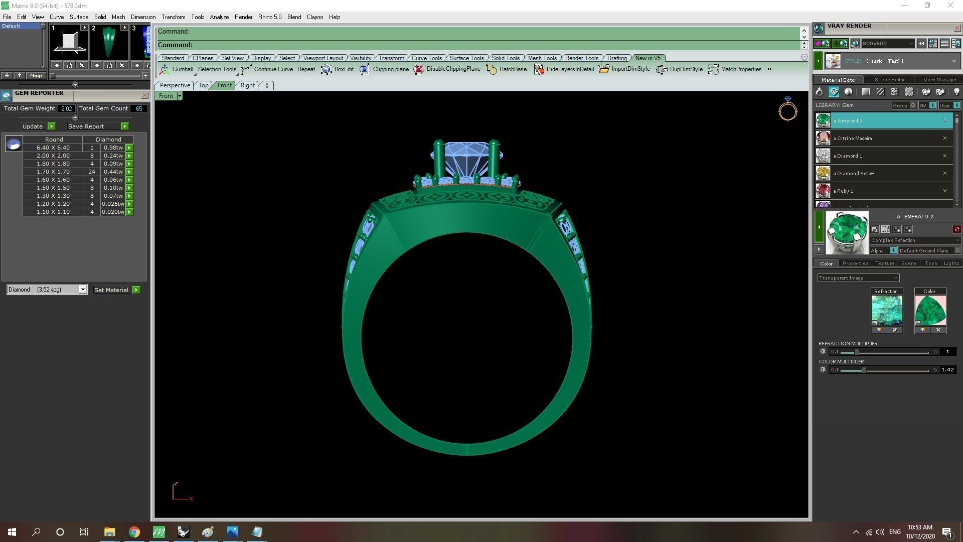 Royal Vintage Square Gemstone Ring for Men 578 3D print model_13
