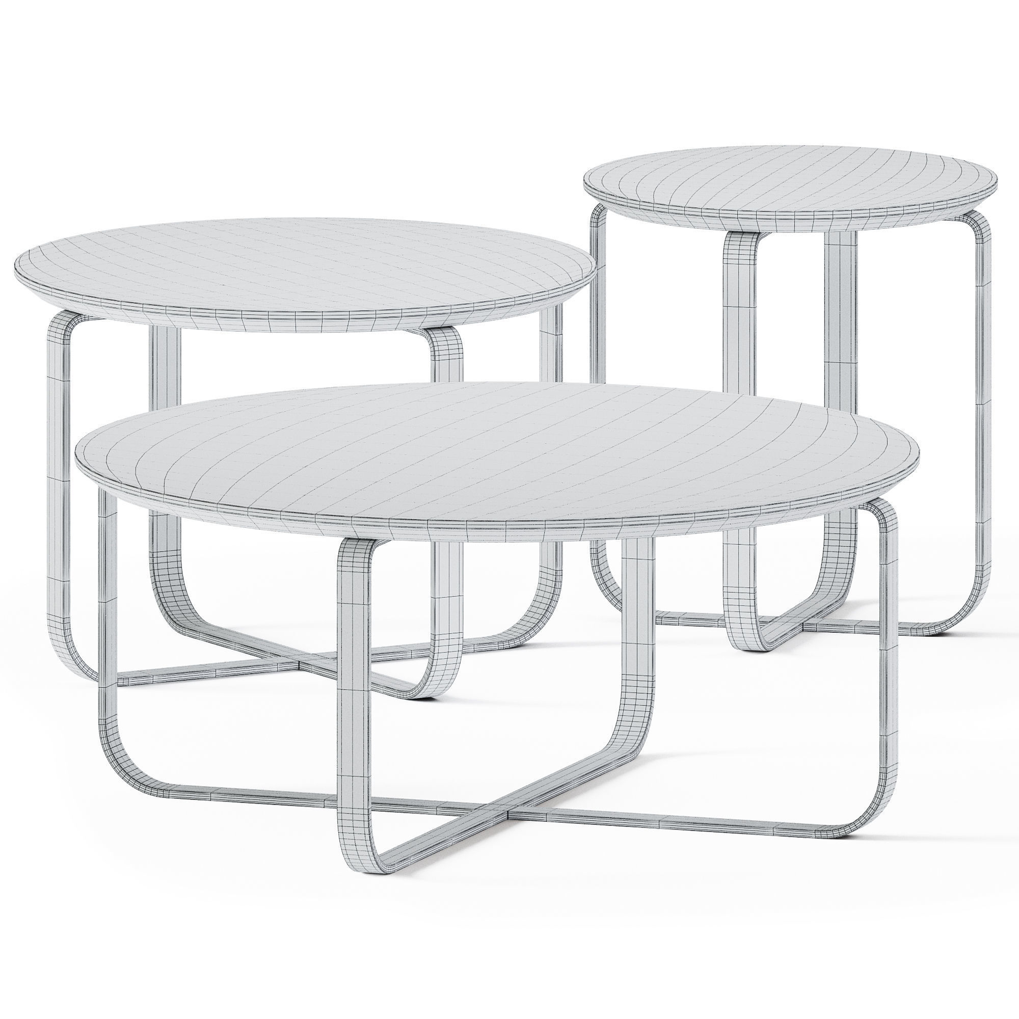 Coffee Tables Clik Cruceta by Kendo Mobiliario 3D model_1