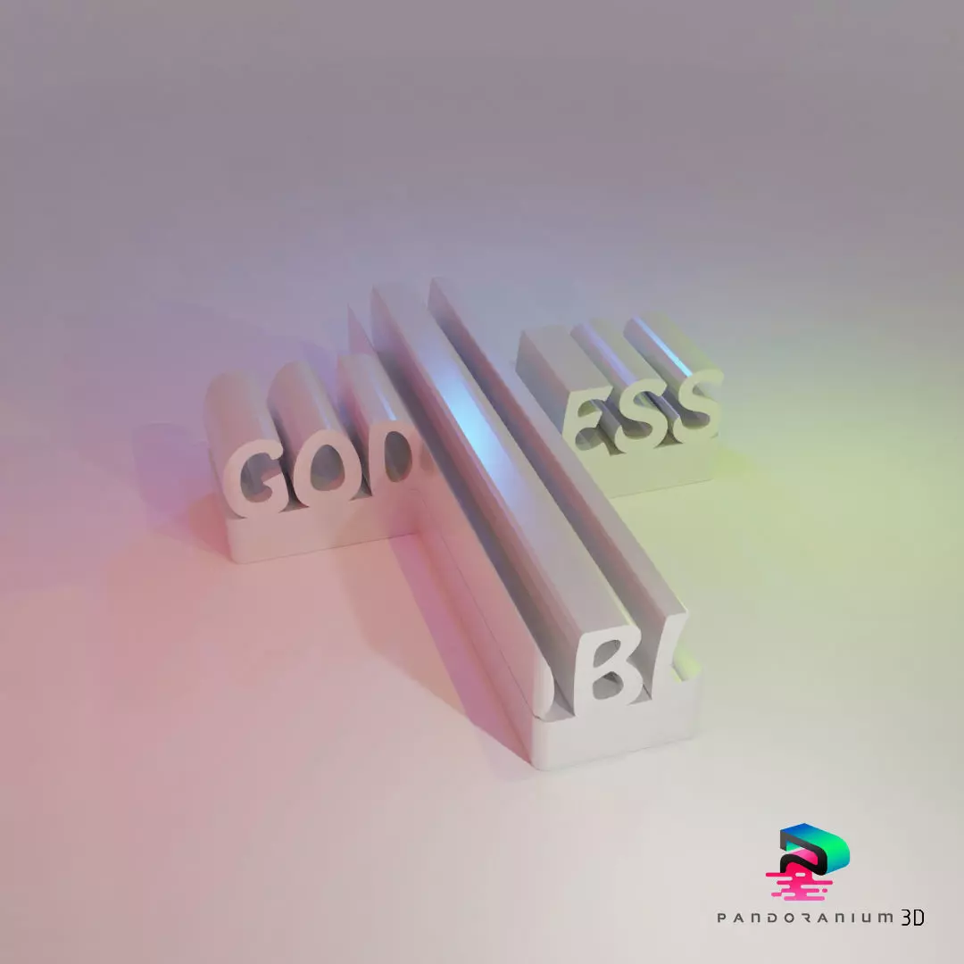 3D Word Shape - God Bless 3D print model_0