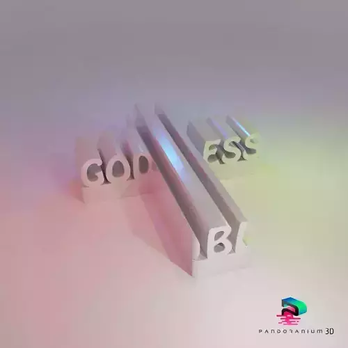 3D Word Shape - God Bless 3D print model