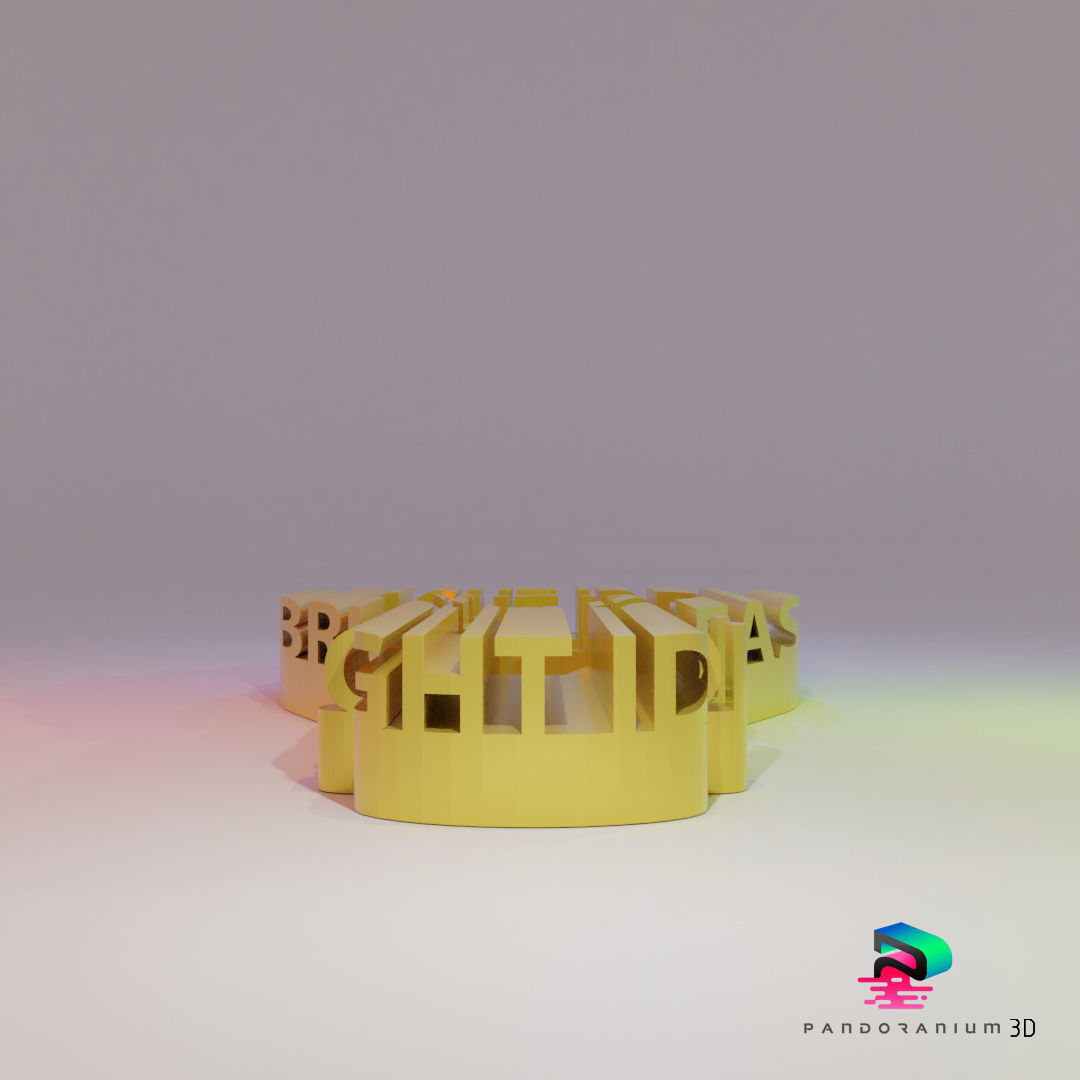 3D Word Shape - Bright Ideas 3D print model_2