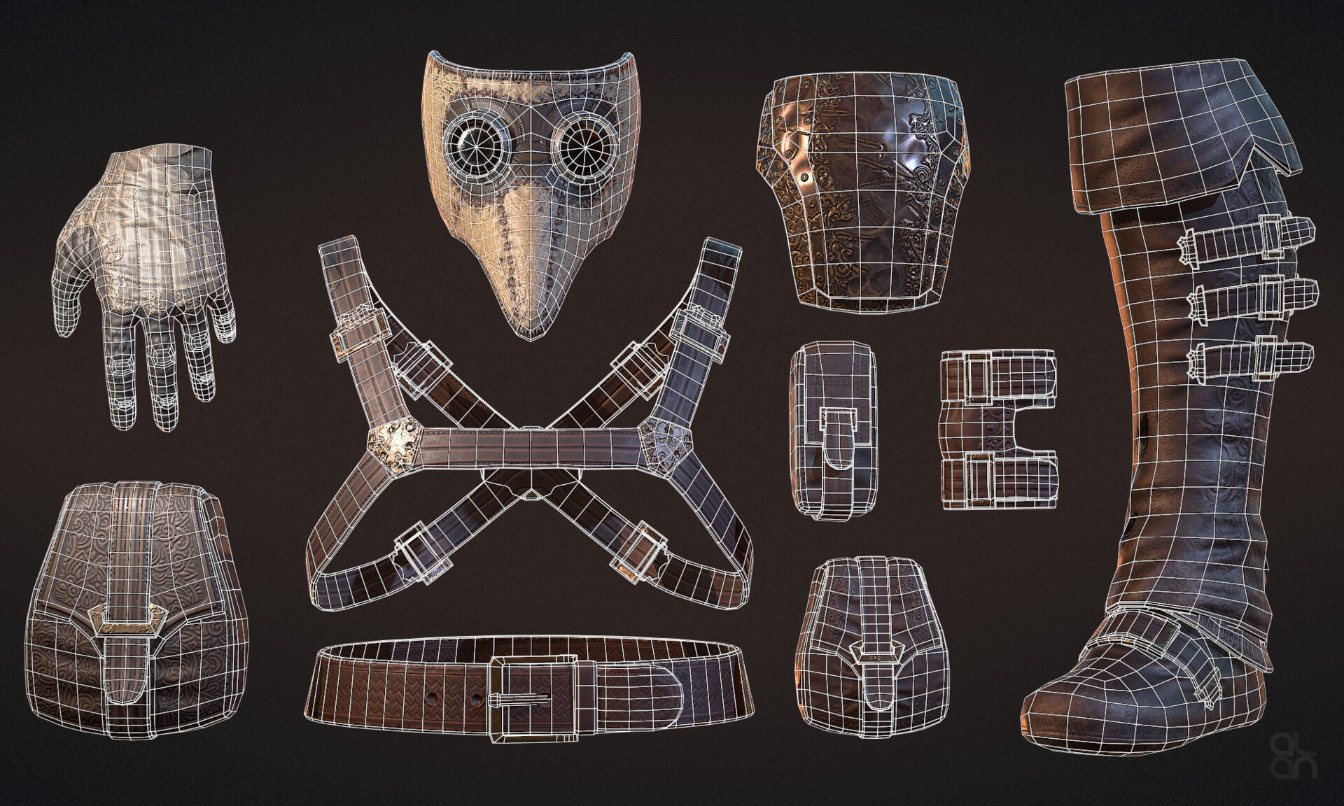 The Plague Doctor Low-poly 3D model_6