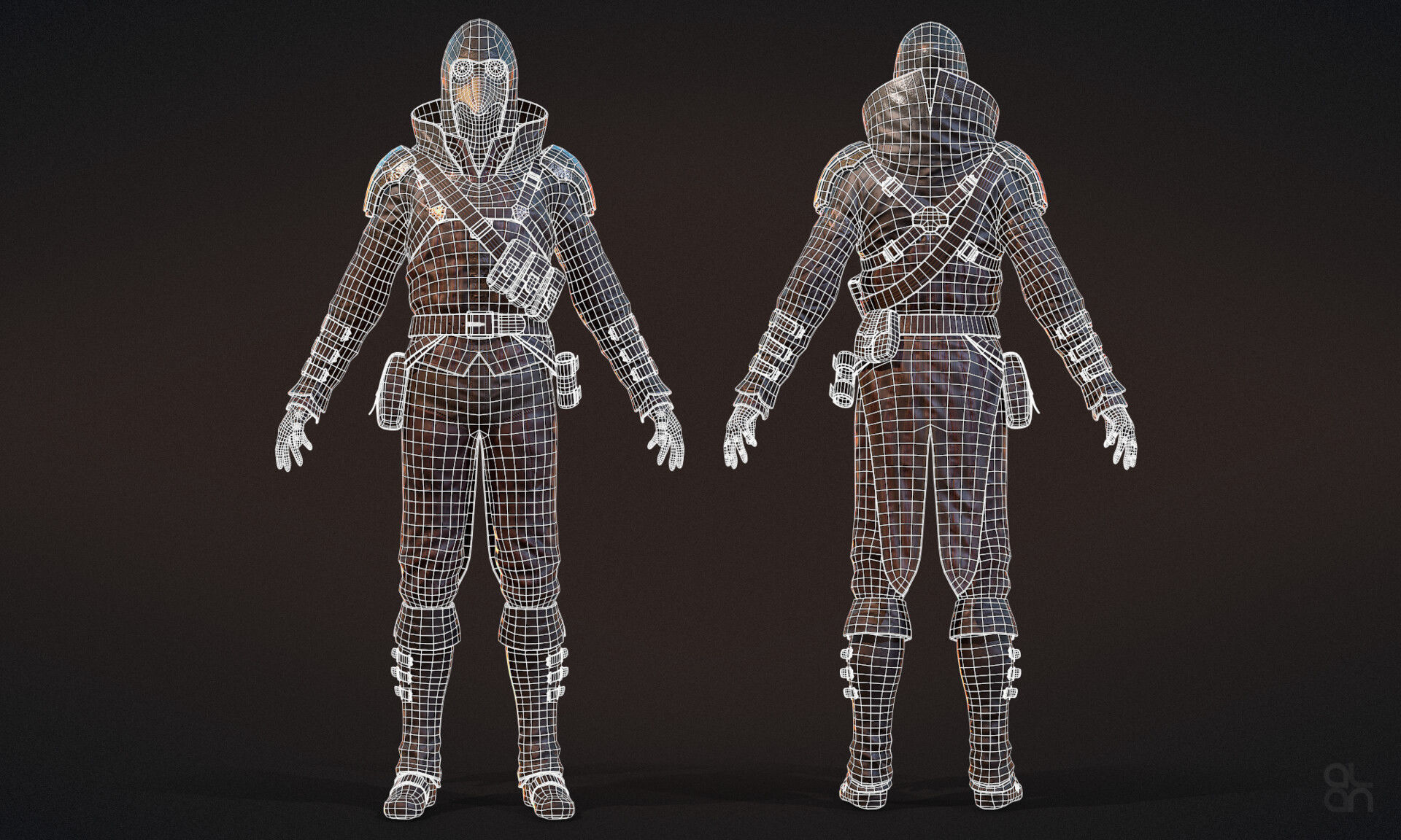 The Plague Doctor Low-poly 3D model_7