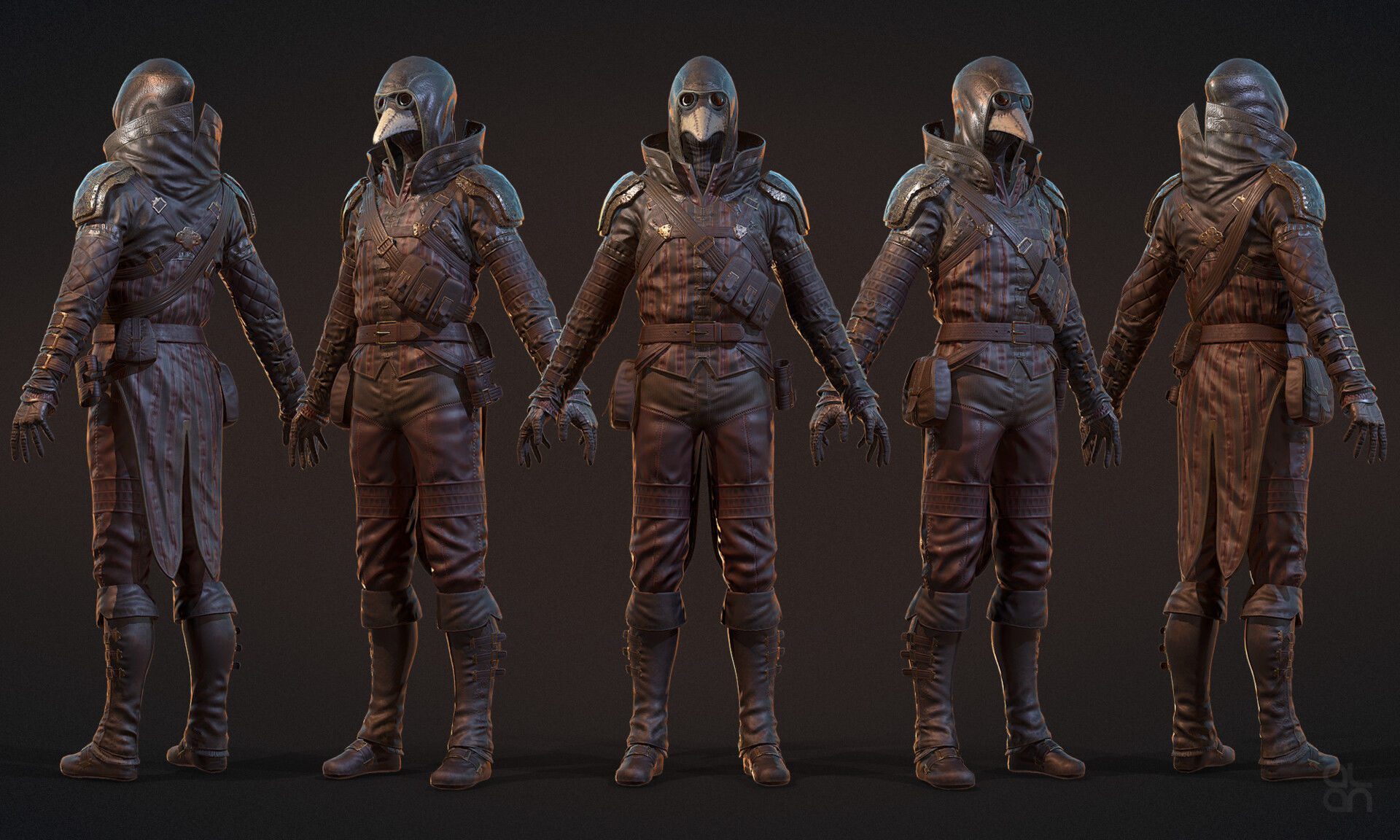 The Plague Doctor Low-poly 3D model_2