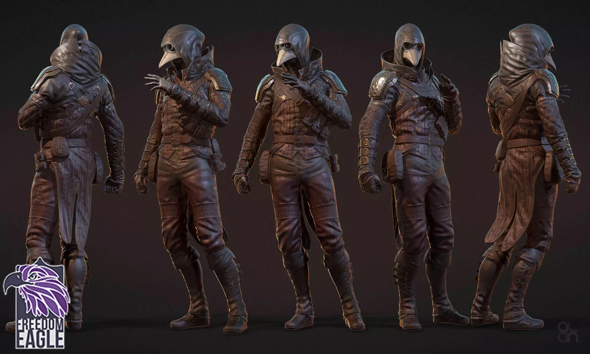 The Plague Doctor Low-poly 3D model_0