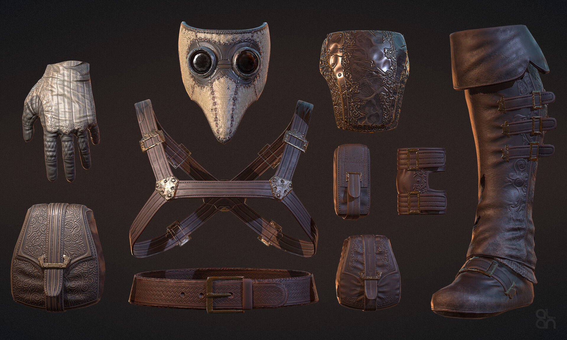 The Plague Doctor Low-poly 3D model_5