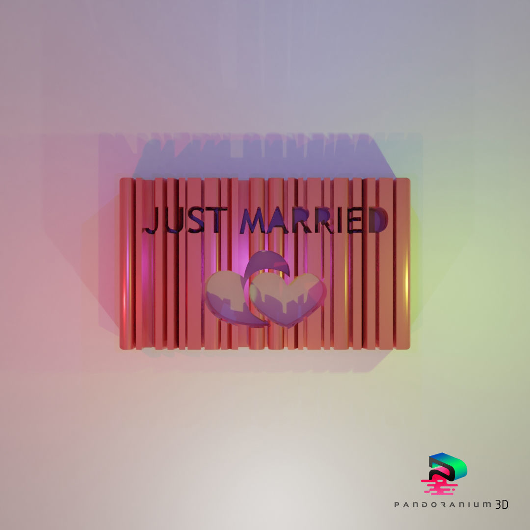 3D Word Shape - Just Married 3D print model_1