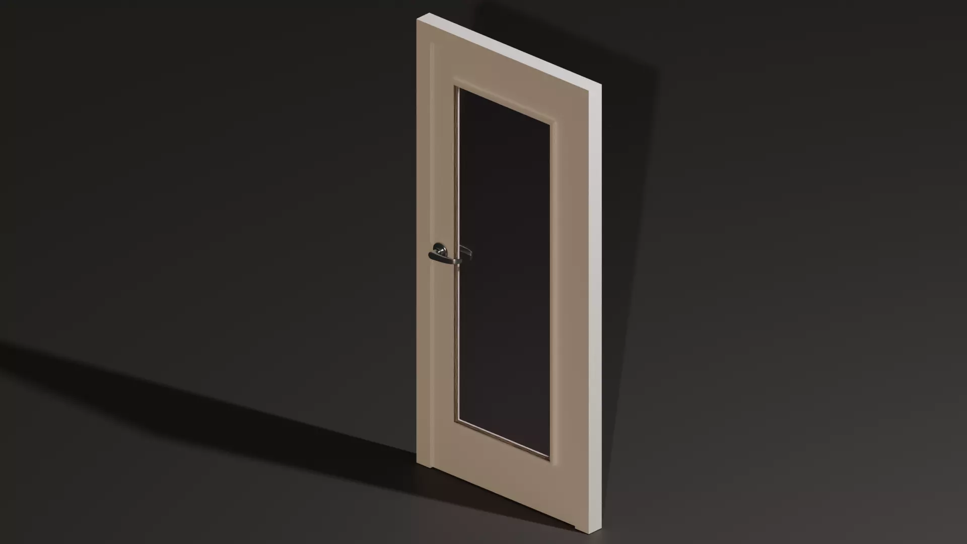 Door with window Low-poly 3D model