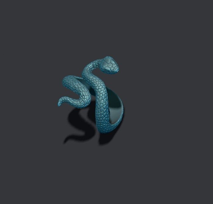 Snake ring 3D print model_6