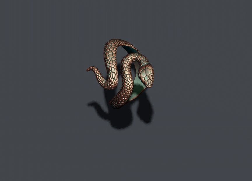 Snake ring 3D print model_5