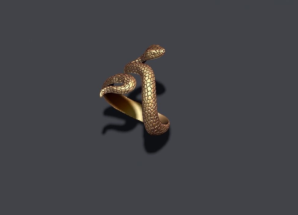 Snake ring 3D print model_1