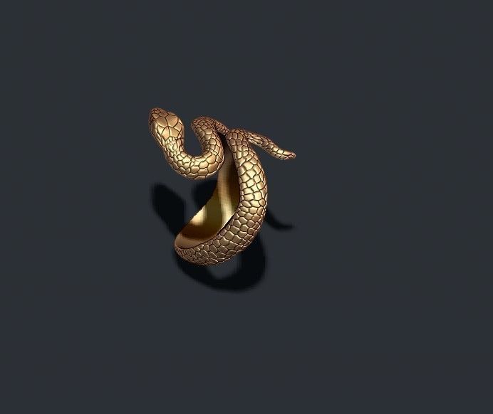 Snake ring 3D print model_7