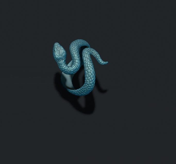 Snake ring 3D print model_4