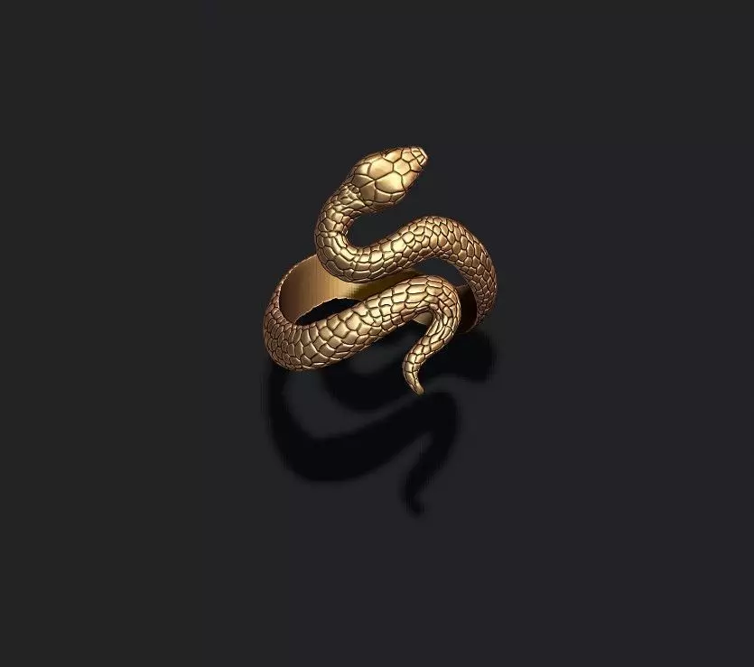 Snake ring 3D print model_0