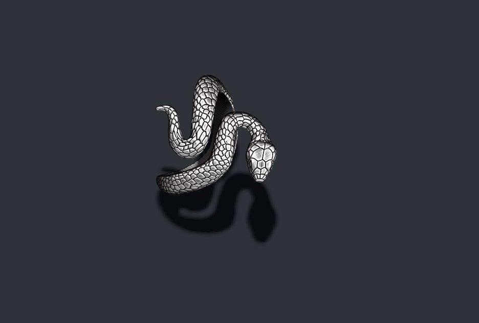 Snake ring 3D print model_2