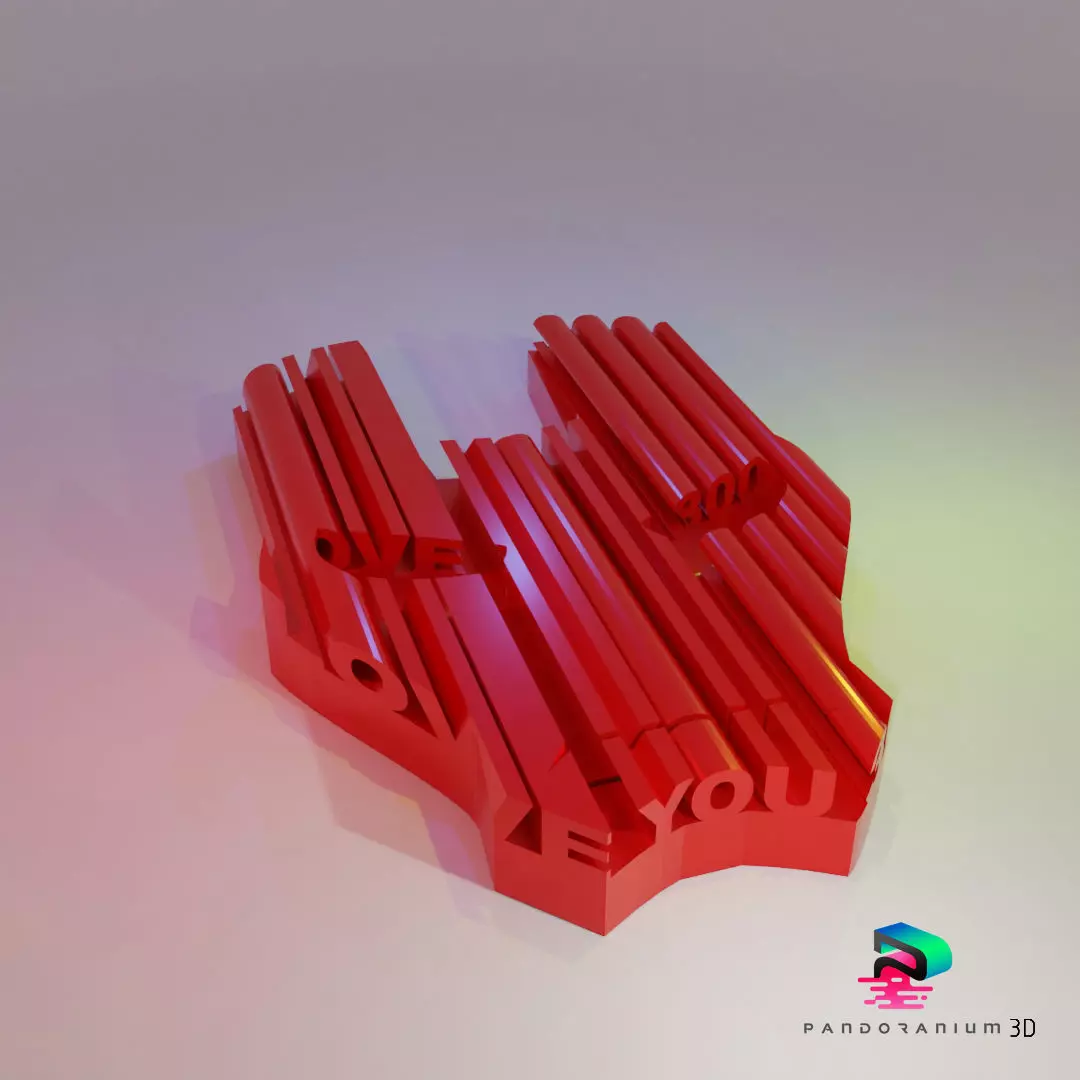 3D Word Shape - Love You 3000 3D print model_0